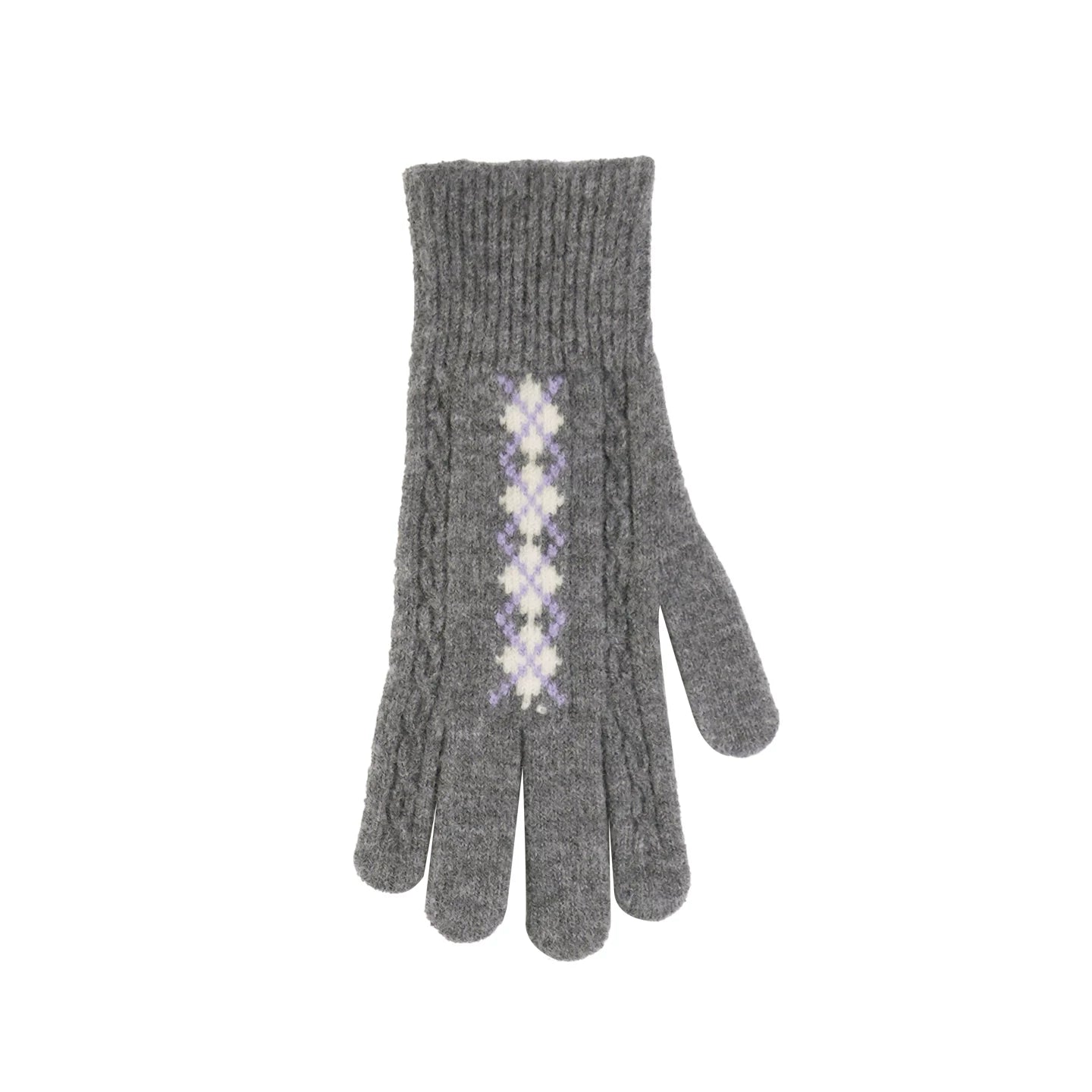 Fair Isle Wool Knit Gloves