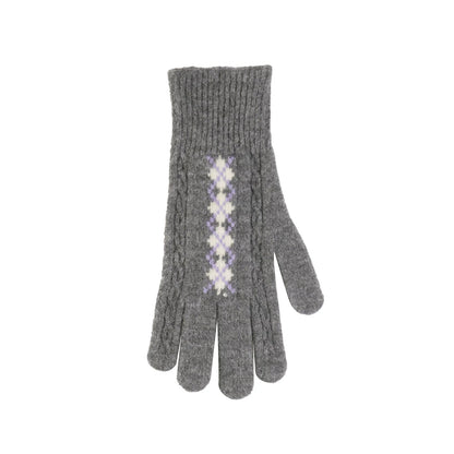 Fair Isle Wool Knit Gloves