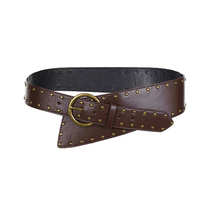 Ghost Girl Studded Vintage Brown Belt