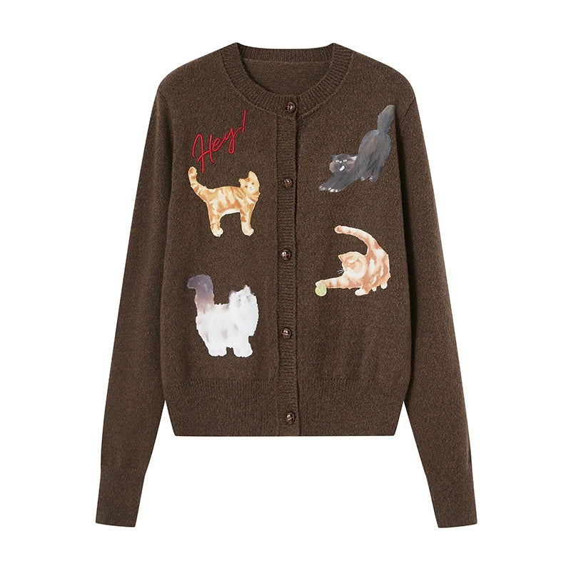 Sweet Kitten Knitted Cardigan