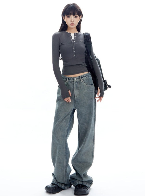 American Loose Wide Leg Jeans Pants