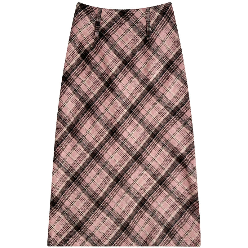 American retro high-waisted midi skirt