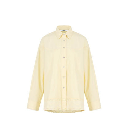 Embroidered Lace Hem Shirt