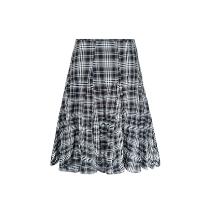 Chic Checkered Midi Skirt Set-Up