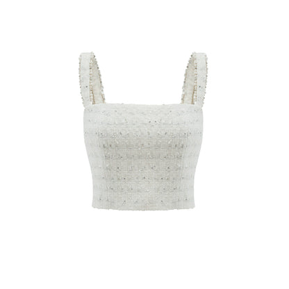 White Small Fragrance Three-Piece Slimming Jacket Set-Up