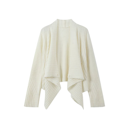 Irregular Lapel Knitted Cardigan