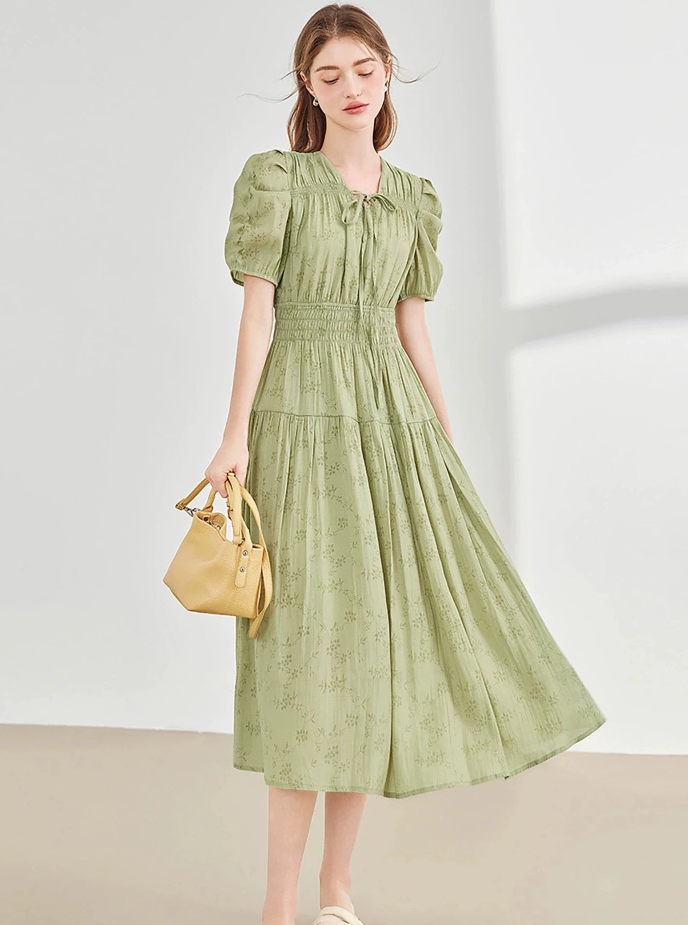 Puff Sleeve National Style Dress