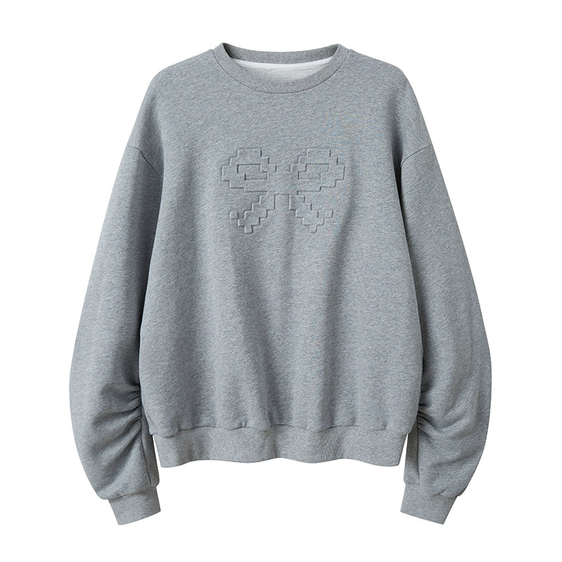 Mosaik-Pixel-Schleifen-Sweatshirt Hip Set-Up