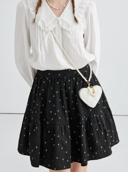 A-line Polka Dot Short Skirt