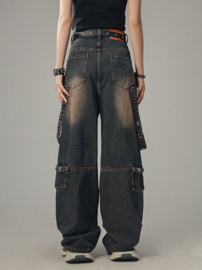 American Wash Distressed Jeans-Hose