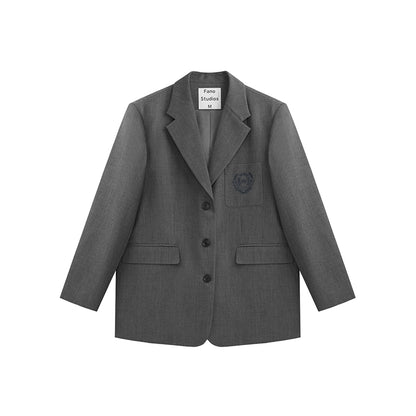 College Gray Casual Suit Coat