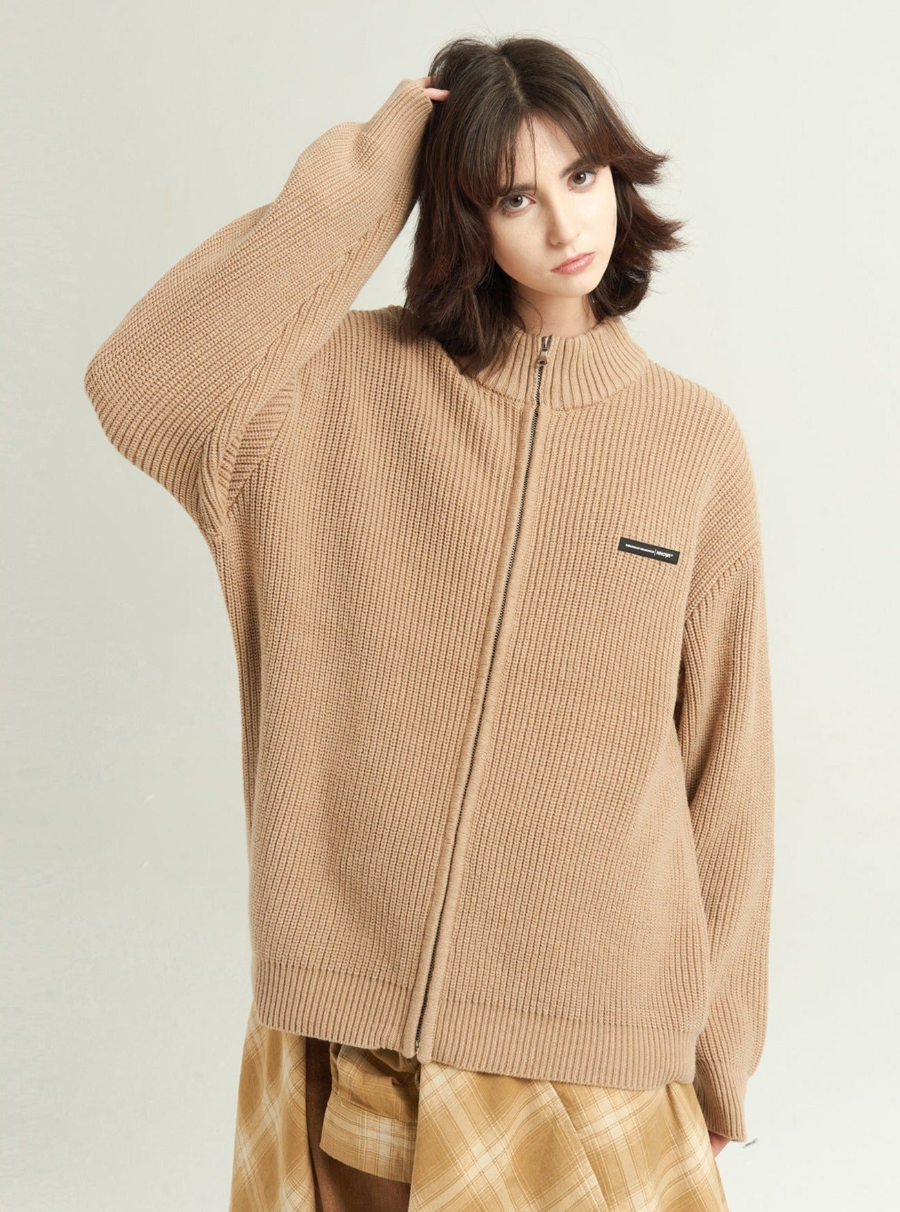 Tide plain basic stand-up collar sweater