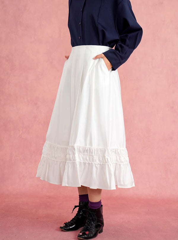 Retro White Fungus A-Line Skirt