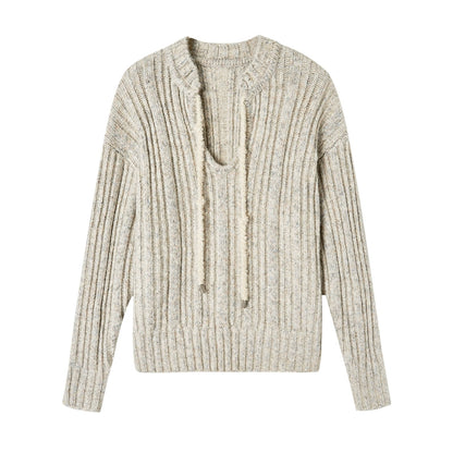 Striped Loose Niche V-neck Sweater