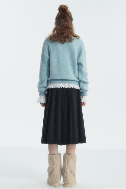 Leopard-Print Bow Crewneck Jumper