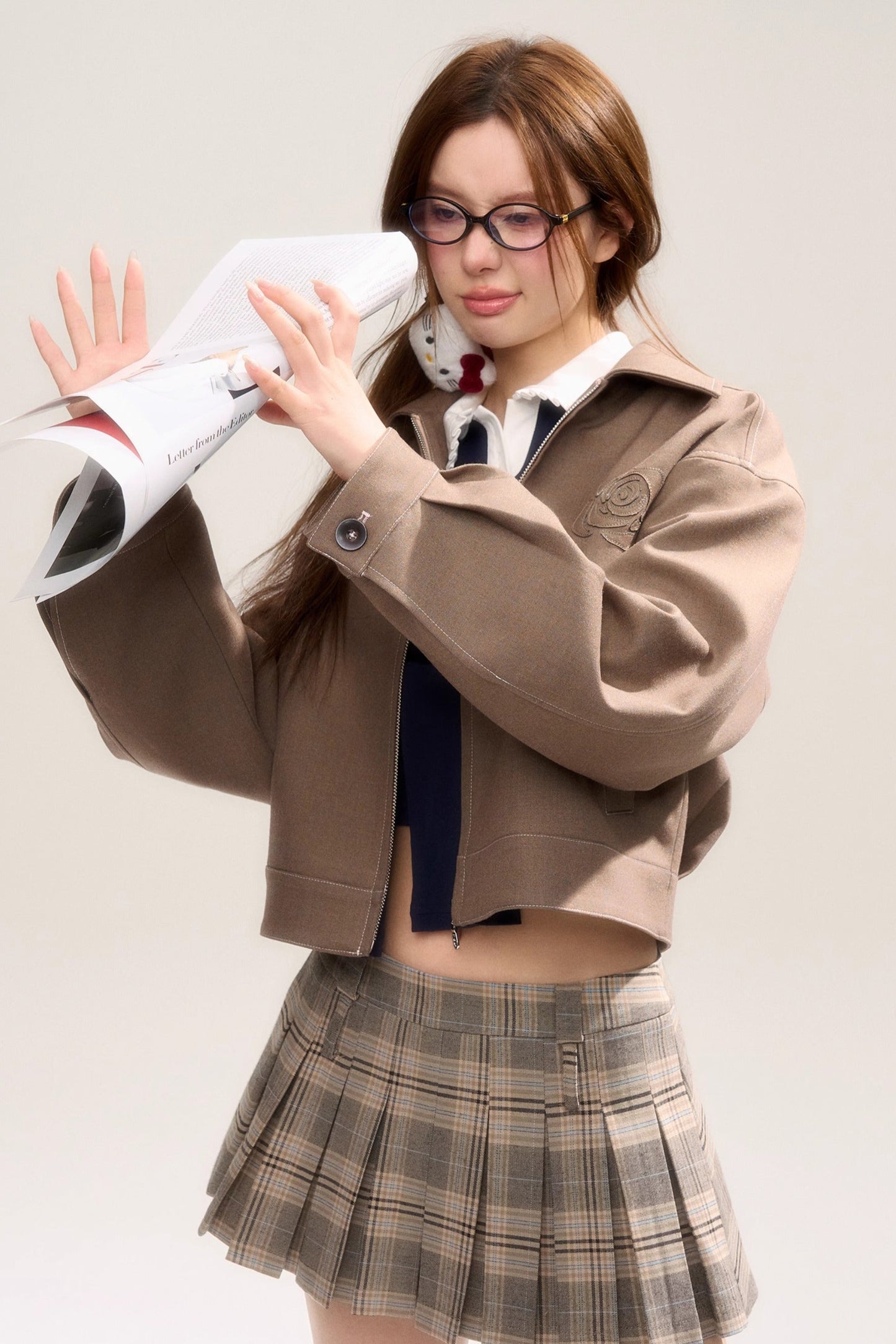 Rose Sniper Embroidered Cropped Jacket