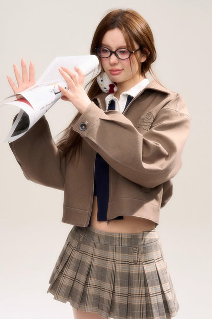 Rose Sniper Embroidered Cropped Jacket