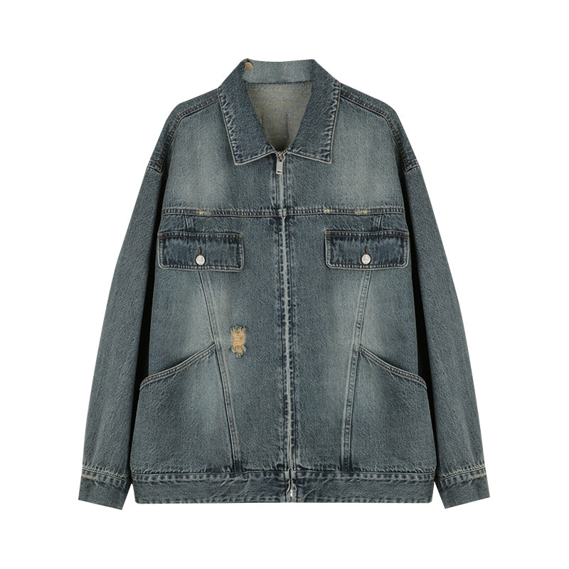 Zerrissene Vintage-Denim-Jacke