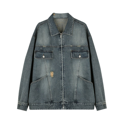 Zerrissene Vintage-Denim-Jacke