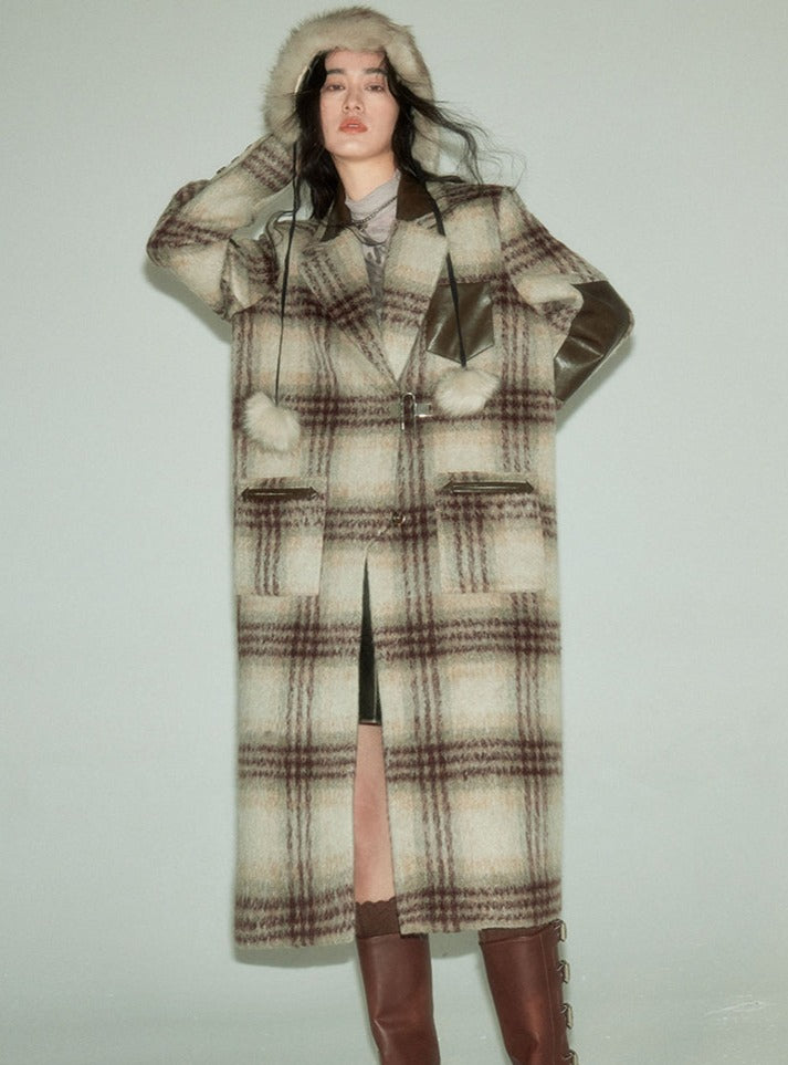 Patchwork tweed padlock coat