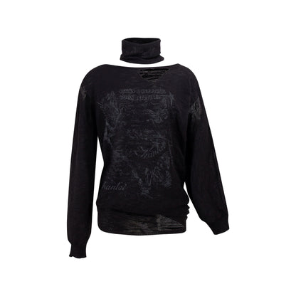 Slanted Black Sweater Top