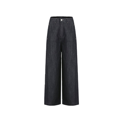 High Waist Split Straight Jeans