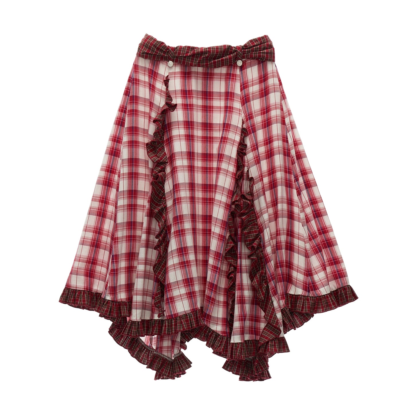 Spliced Plaid Long Skirt