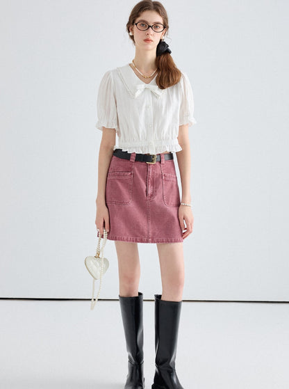 Casual A-Line Denim Skirt