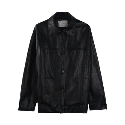 Vintage Black Oil Wax Leather Biker Jacket