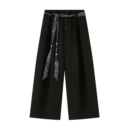 Button Pleated Winter Pants