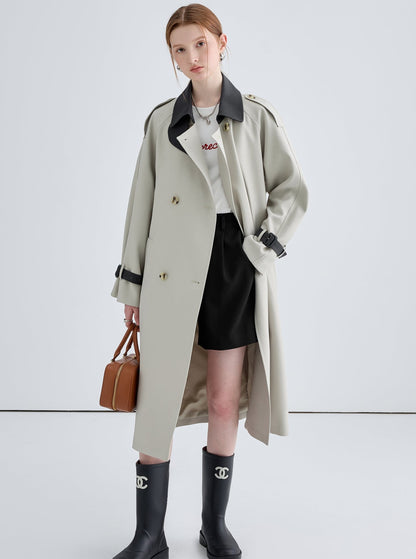 COLOR-BLOCKED TRENCH COAT