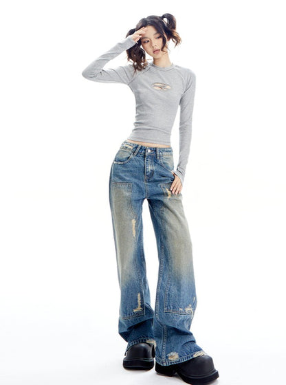 American Loose Wide Legs Jeans Pants