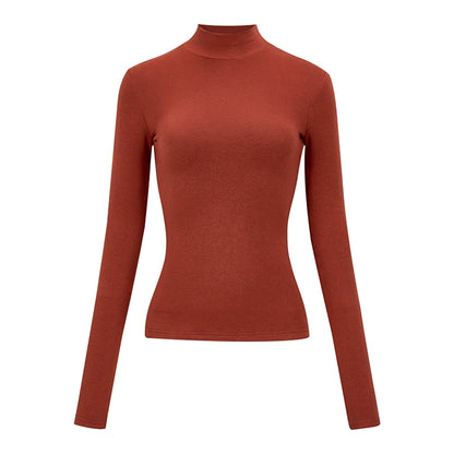 solid color slim breathable turtleneck tops