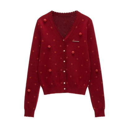 Polka Dot Waist Cardigan