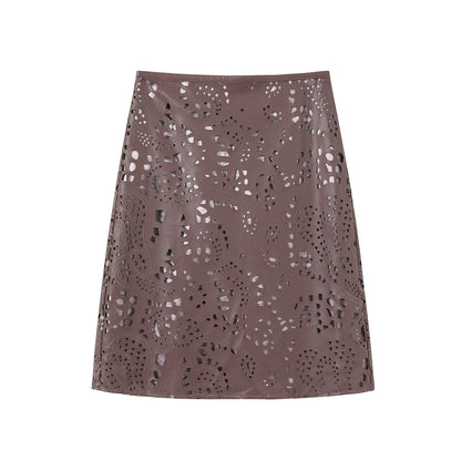 Sassy Vintage Cutout Leather Skirt