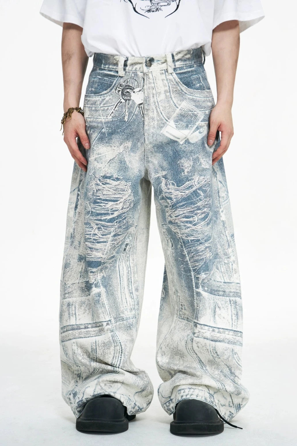 Printed Jeans Key Chain Digital Conley Trousers