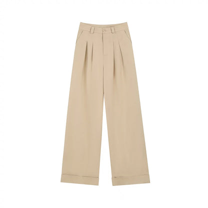 Schlanke Khaki-Hose mit hoher Taille und schmaler Silhouette