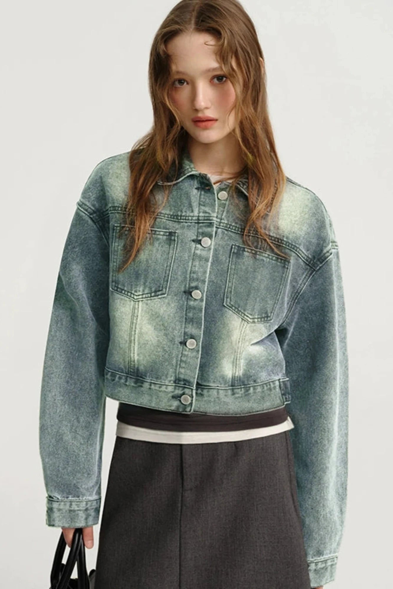 Autumn Distressed Denim Short Jacket