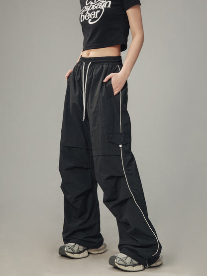 Unisex Black Casual High Street Pants