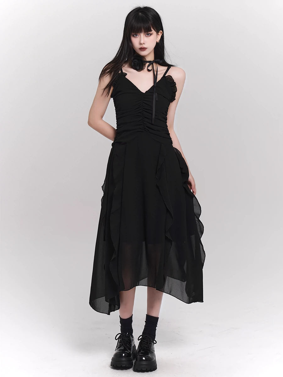 Black French Slip Dress