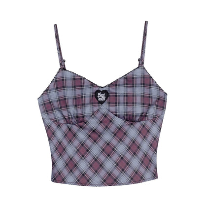 Checkered Suspender Top