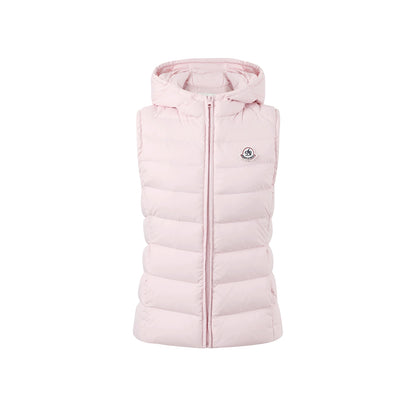 Hooded Ribbed Down Vest