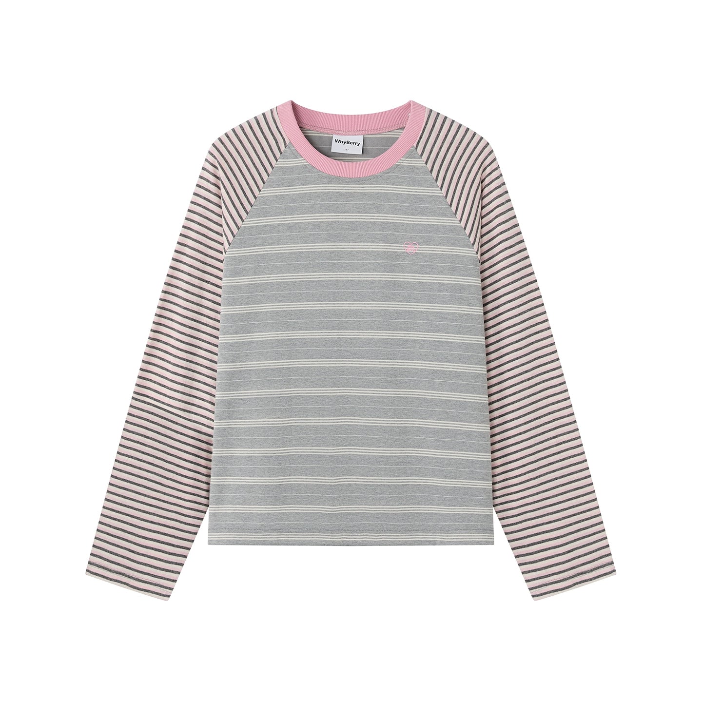 Striped Raglan Sleeve Slim Top
