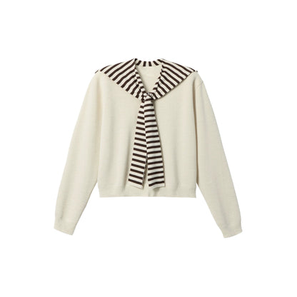 Striped Knitted Shawl Top