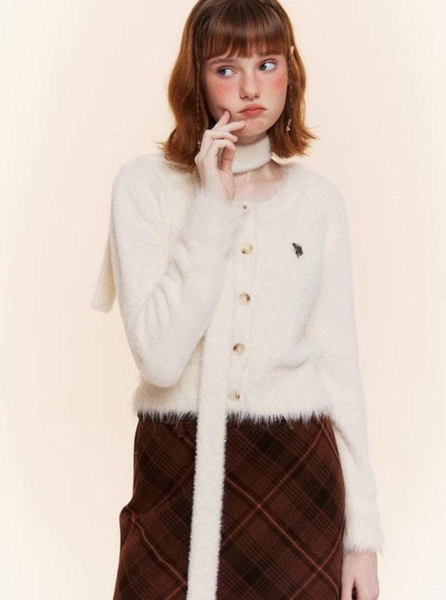 Mink Knitted Cardigan Long Wool Tops