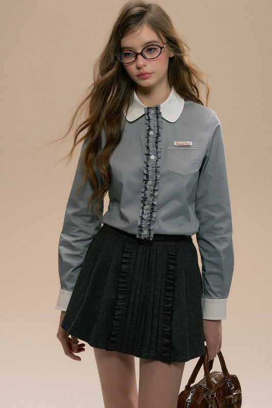 DOLL COLLAR LACE SHIRT