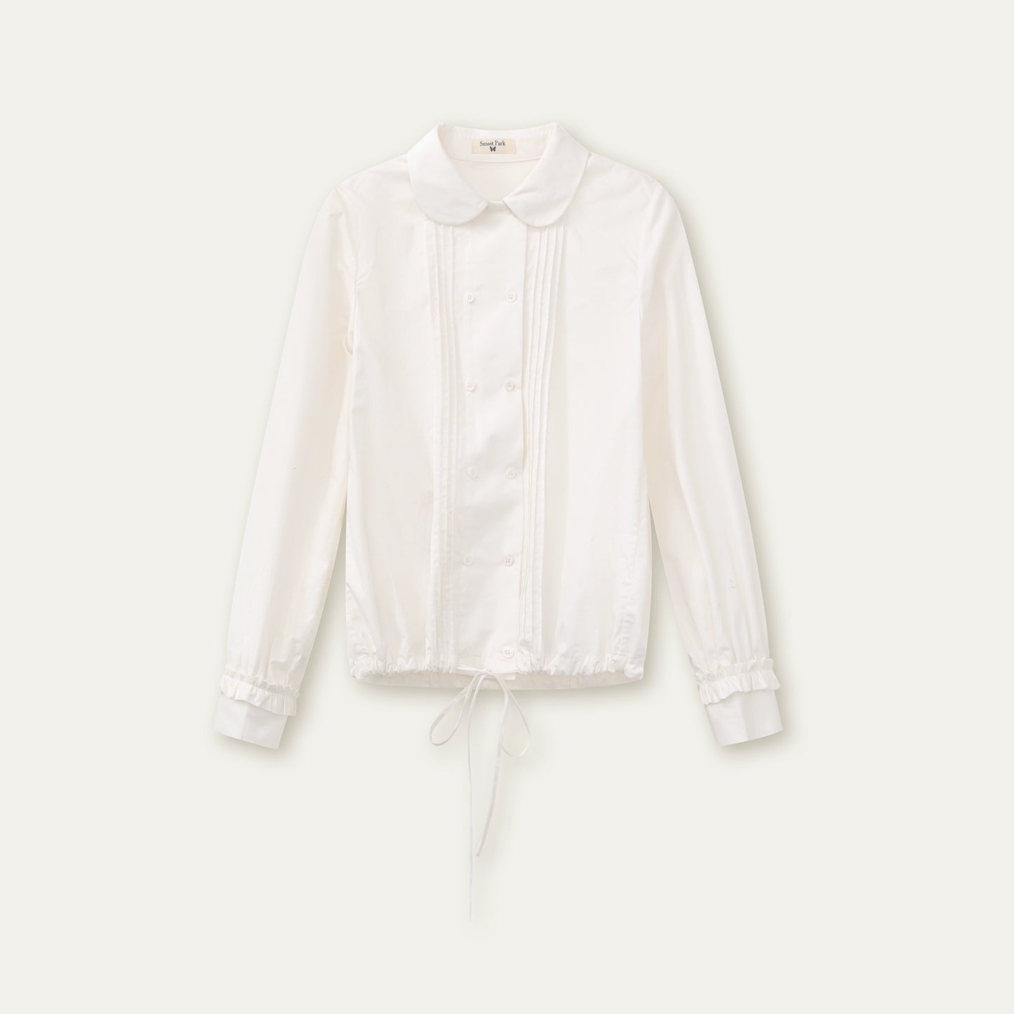 Vintage White Plaid Long Sleeve Inner Shirt