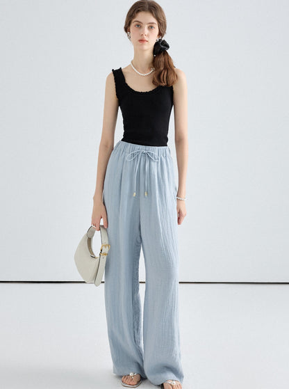 Drape Straight Leg Casual Pants