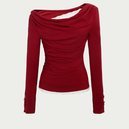 Swing Neck Lace Knit Top