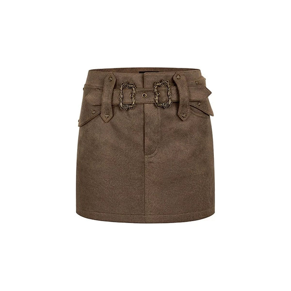 Sense Thickened Belt Skirt set